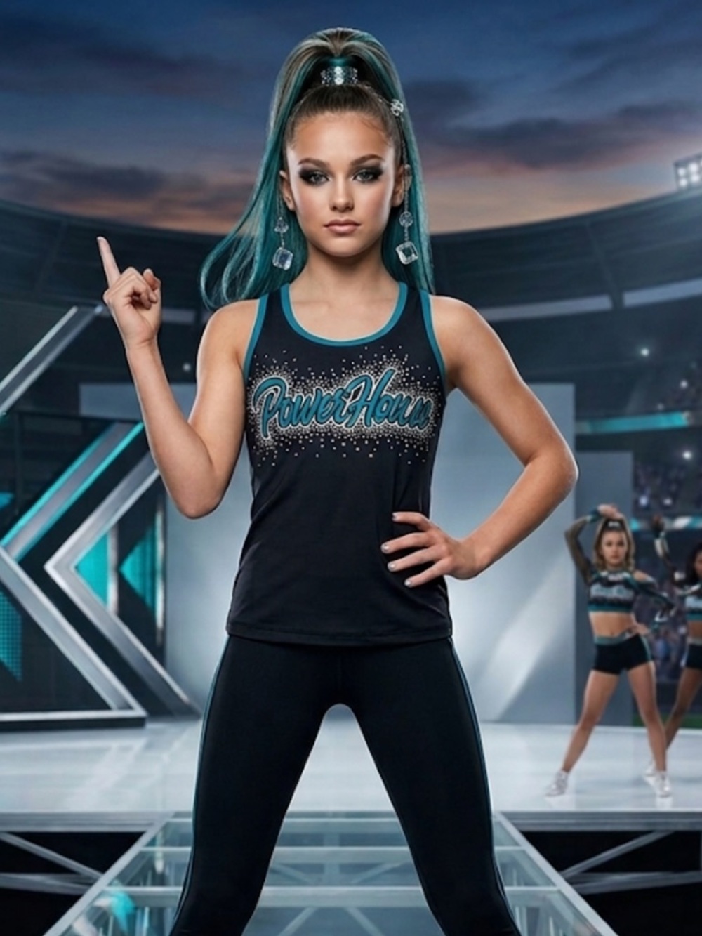 POWERHOUSE bling cheer cheerleader tank top sz Ys